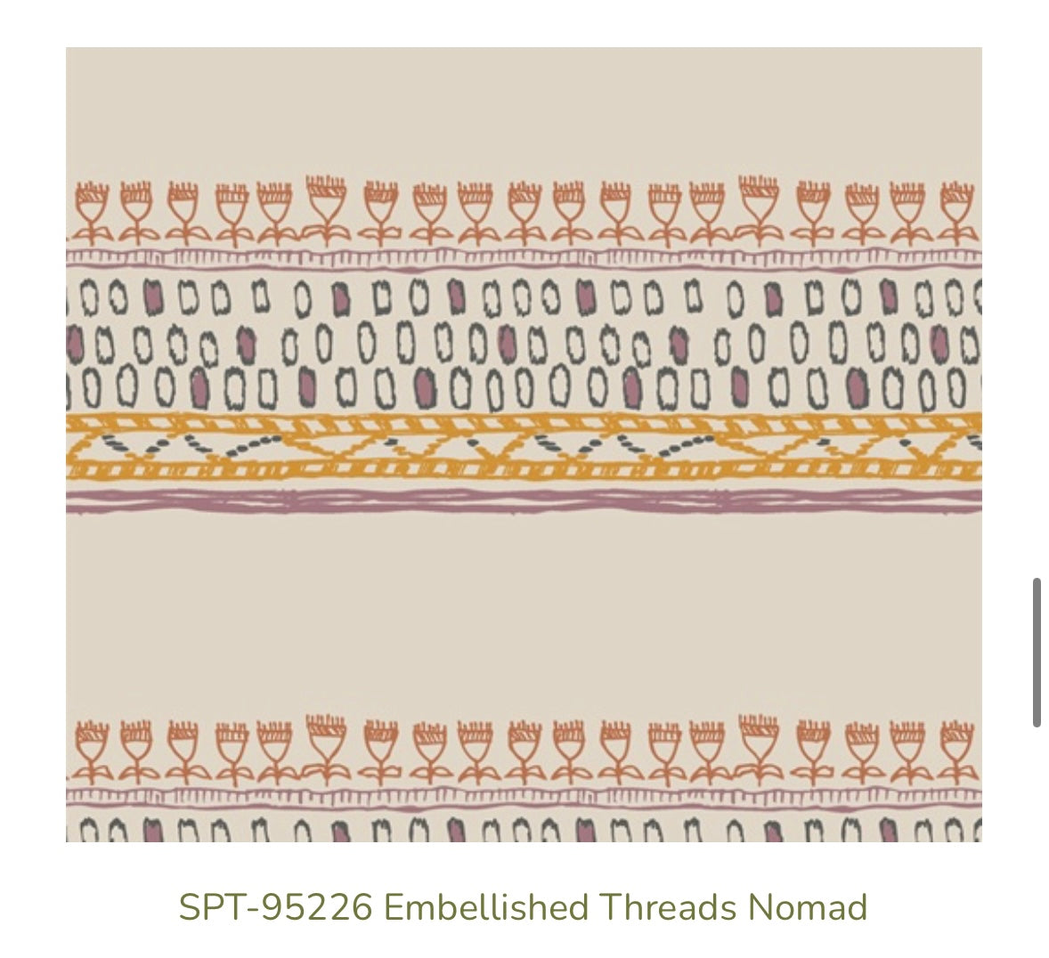 Art Gallery Fabrics – Embellished Threads Nomad (SPT-95226) – Border Stripe Premium Cotton Fabric