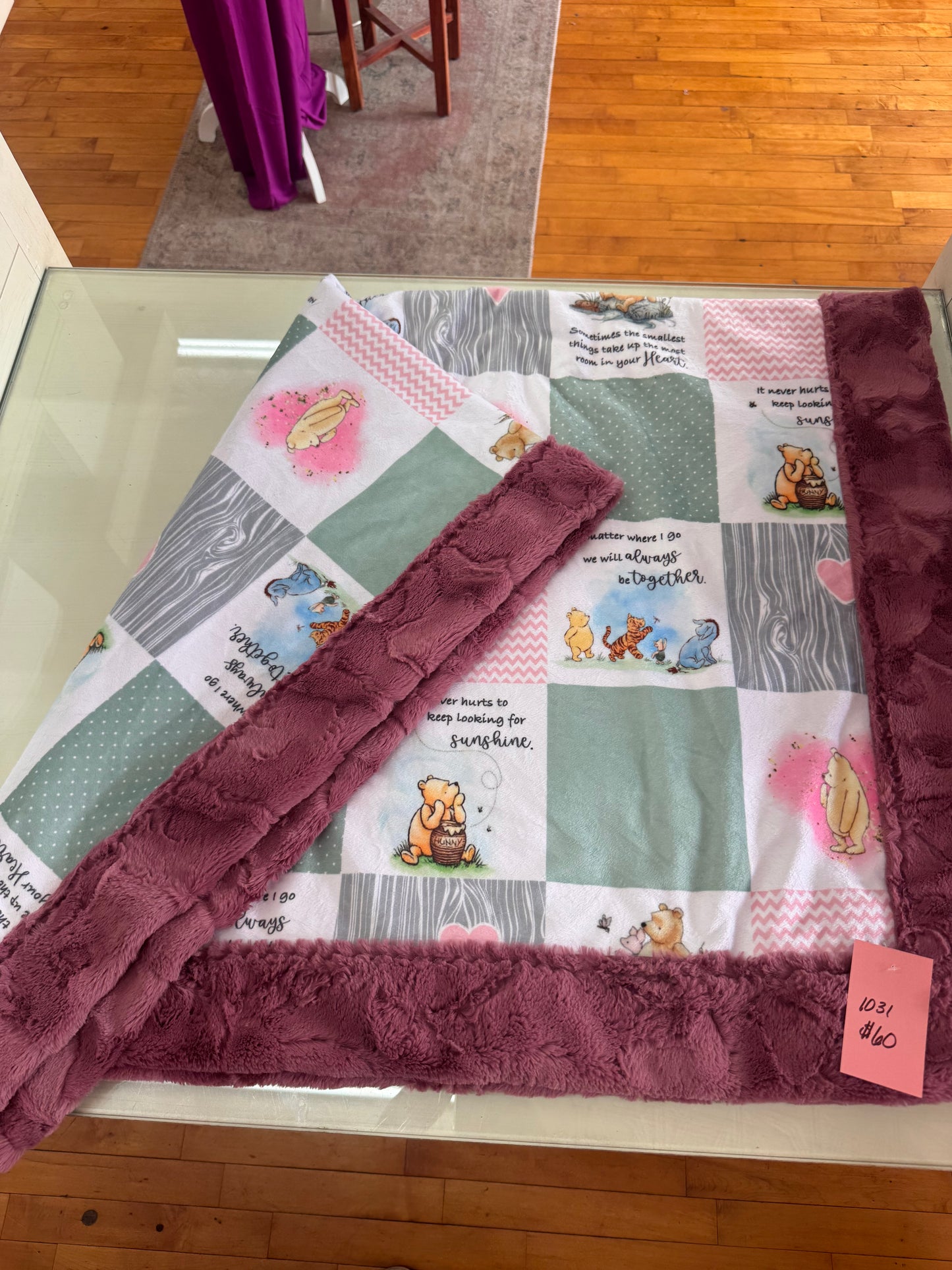 Winnie the Pooh Faux Fur & Minky Blanket | 40” x 56”