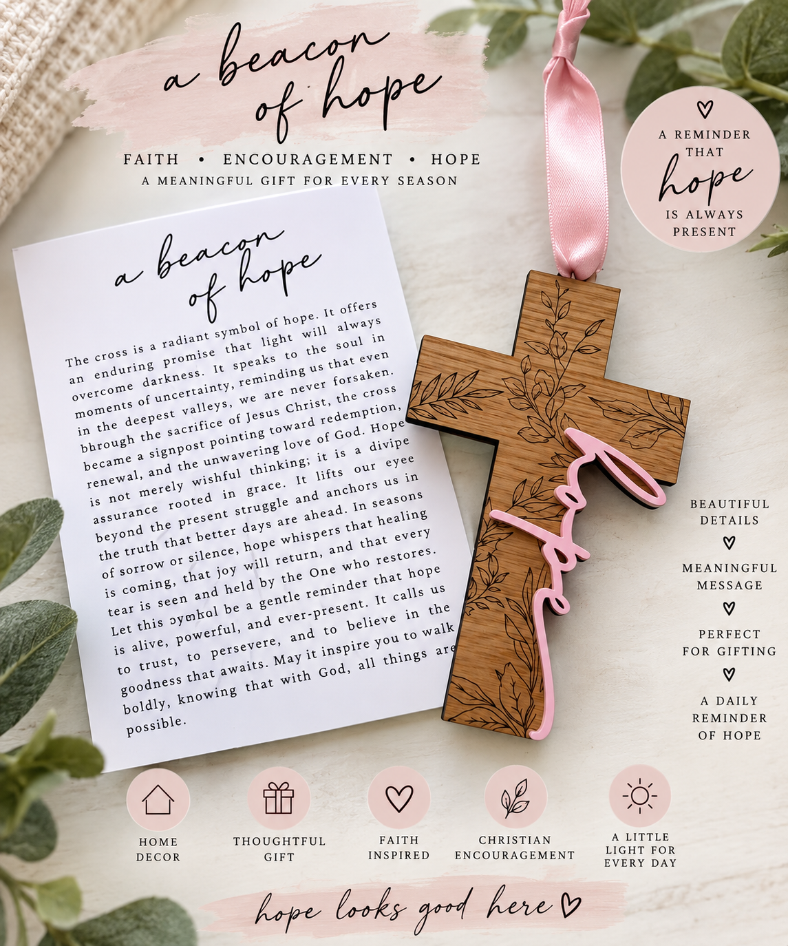 A Beacon of Hope Wooden Cross