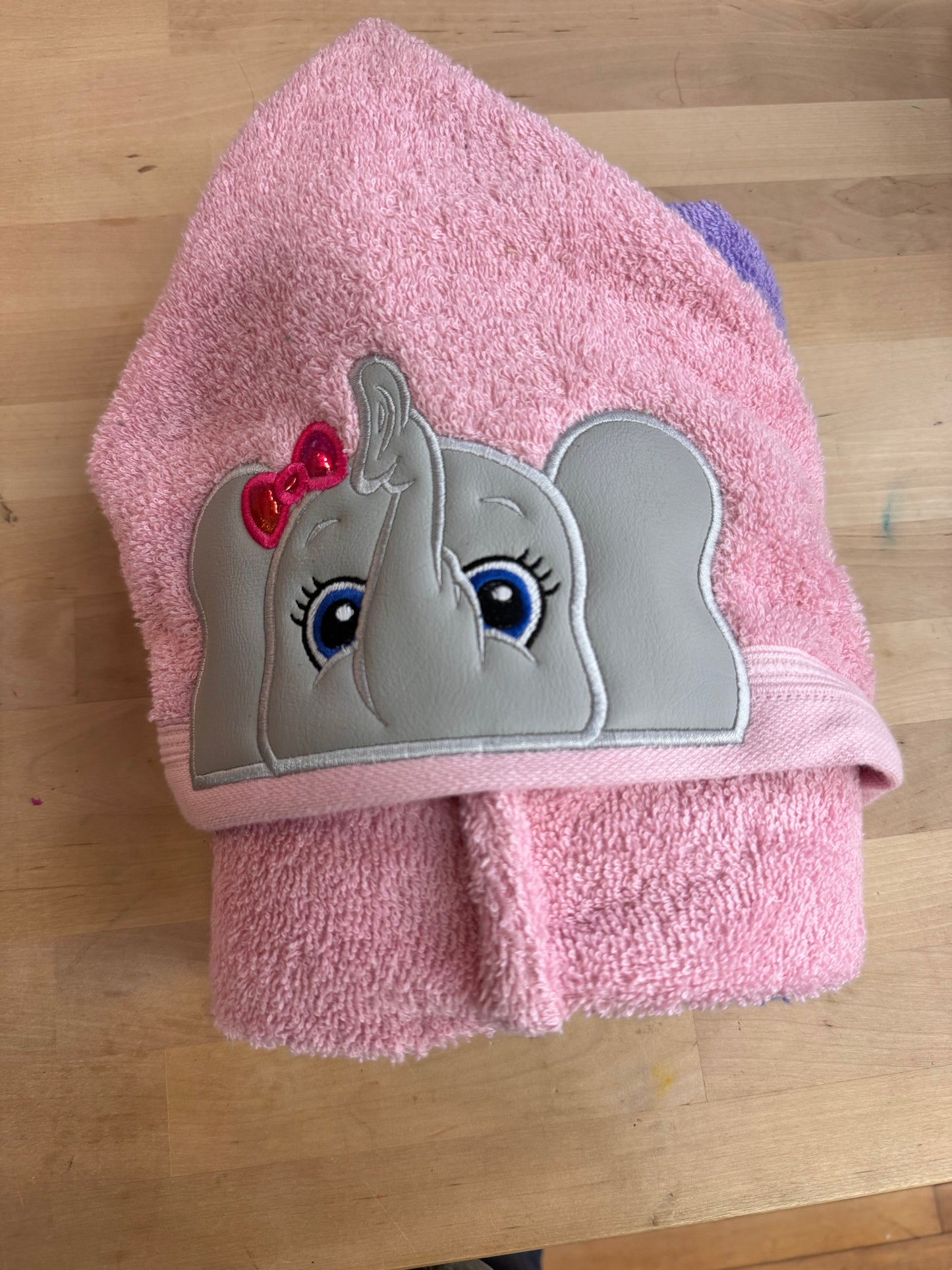 Elephant Hooded Bath Towel – Pink
