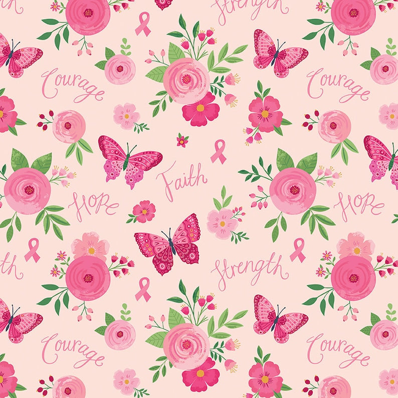Strength in Pink Fabric by Riley Blake