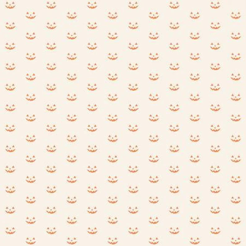 Hey Bootiful C13136R-OFFWHITE Jack-o-lanterns by My Mind’s Eye for Riley Blake