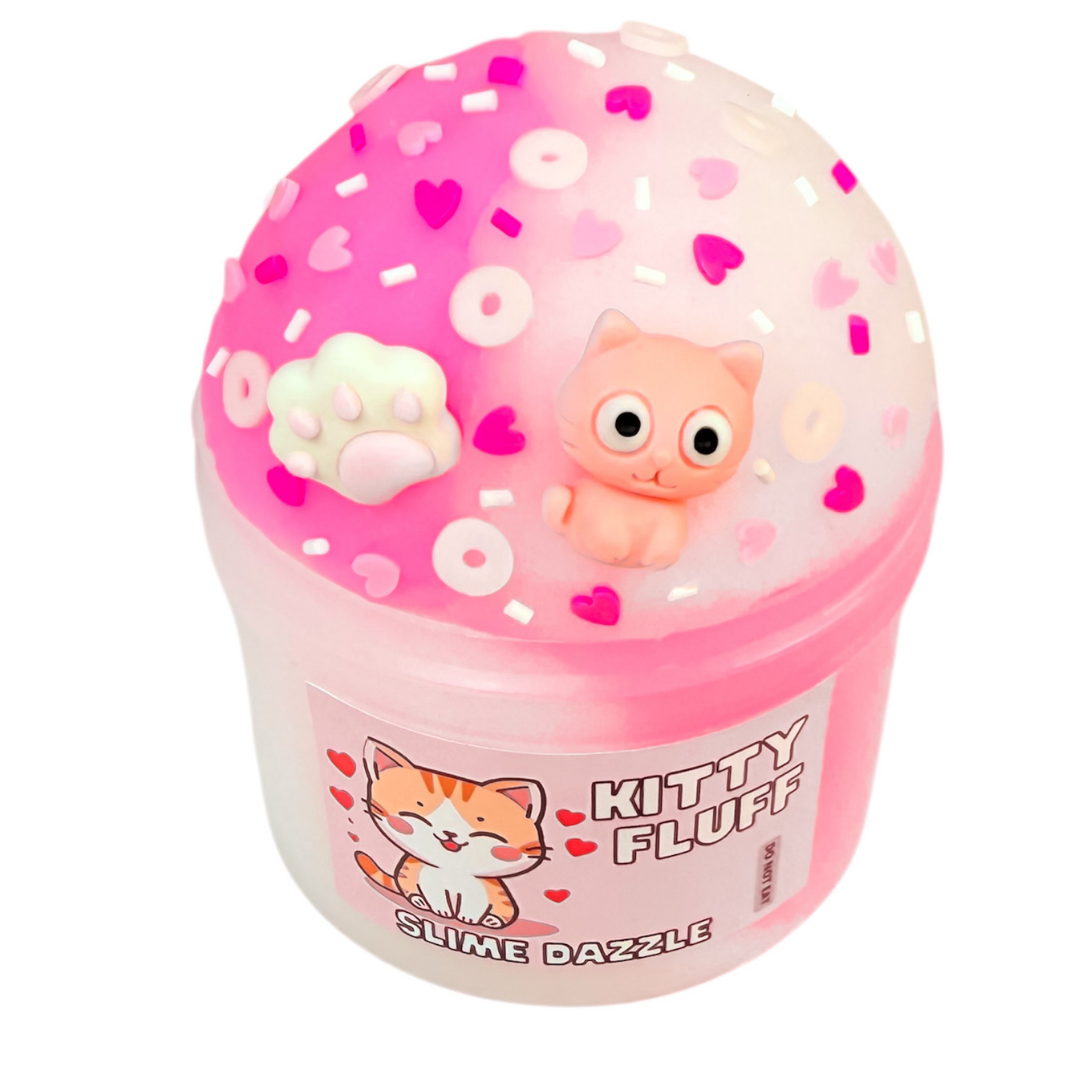 Slime Icee Kitty Fluff  8 Fl OZ Pink and White Made In USA Scented Beginner Friendly: 8 FL OZ