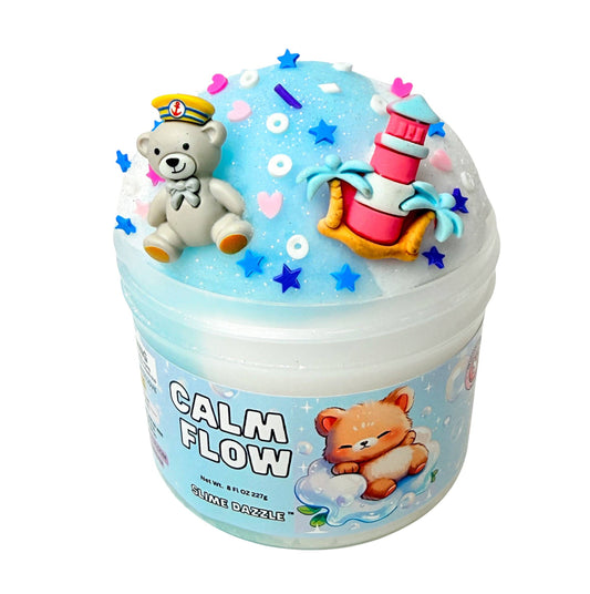 Calm Flow Icee Cloud Slime White &amp; Blue | Soft &amp; Non-Sticky | Fresh Relaxing Scent | 8 fl oz: 8 FL OZ