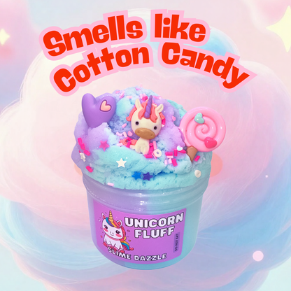 Unicorn Fluff 8 oz – Soft Cloud Slime with Cotton Candy Scent – Purple & Blue Beginner-Friendly, Non-Sticky Sensory Slime Made in USA: 8 FL OZ