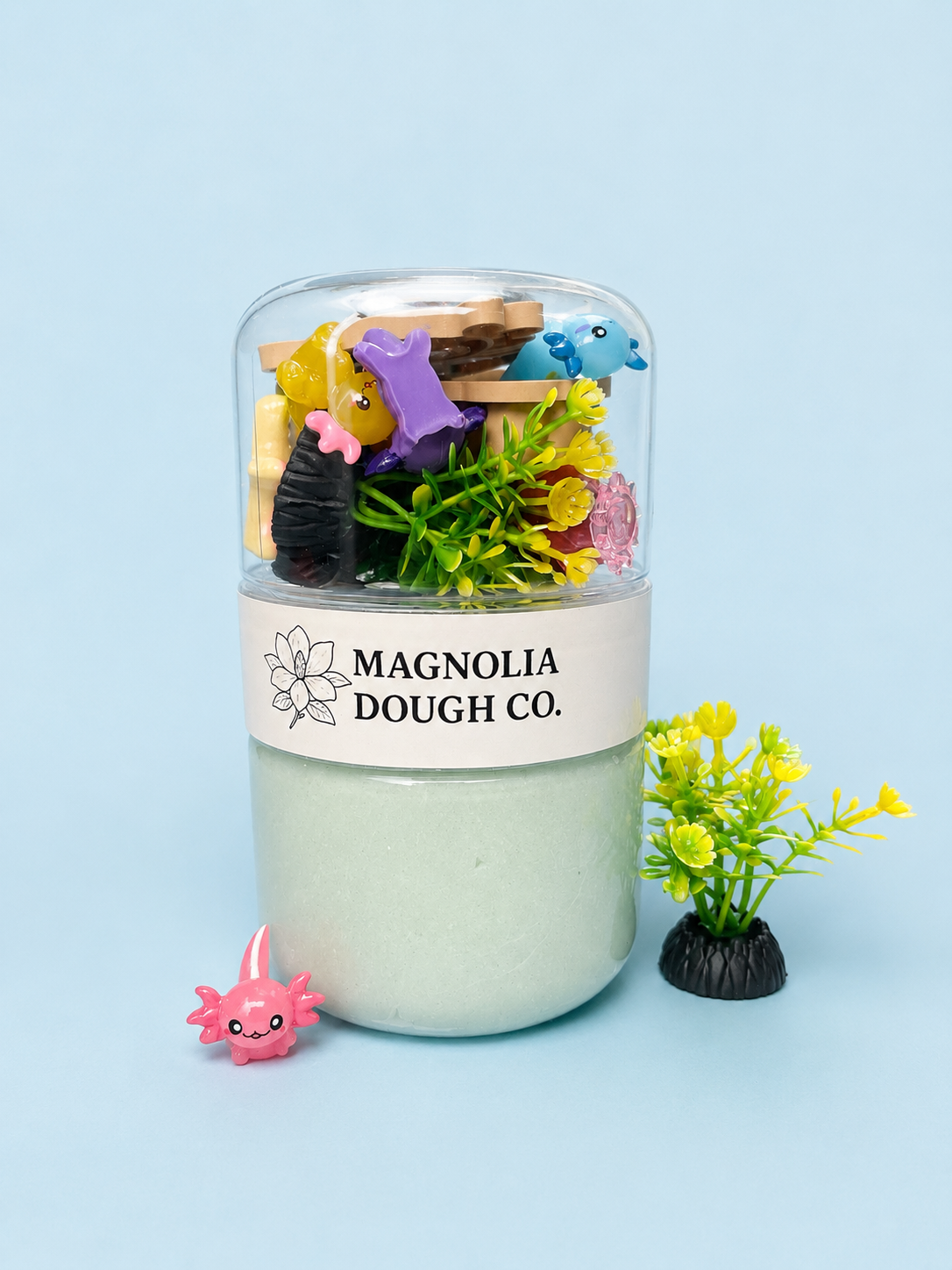 Kids Sensory Play Dough Jar | Axolotl Theme