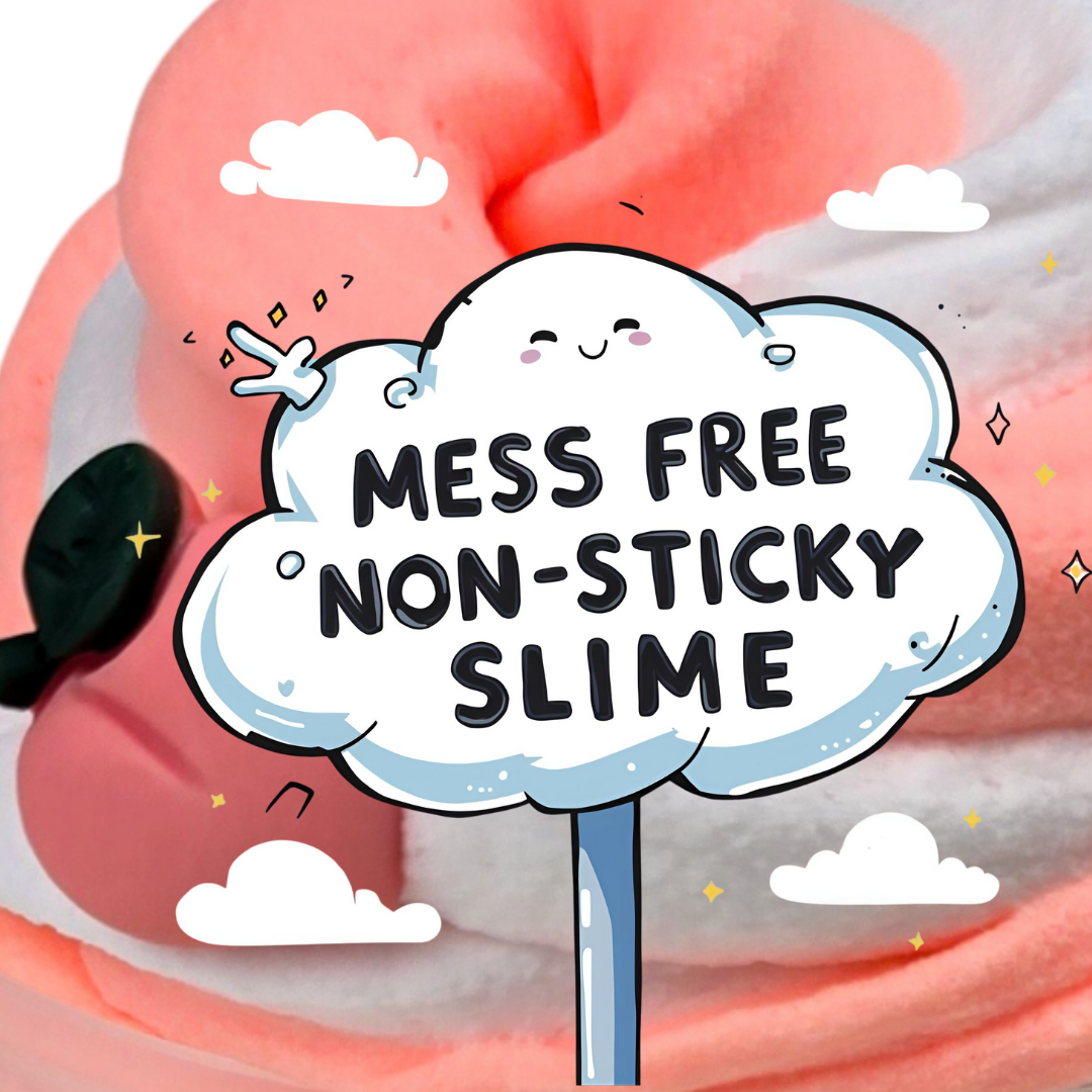 Peachy Cream Snow Butter Slime – Peaches and Cream Scented Slime with Peach Charm – Beginner Friendly Inflatable Slime for Balloon Pops: 8 fl oz
