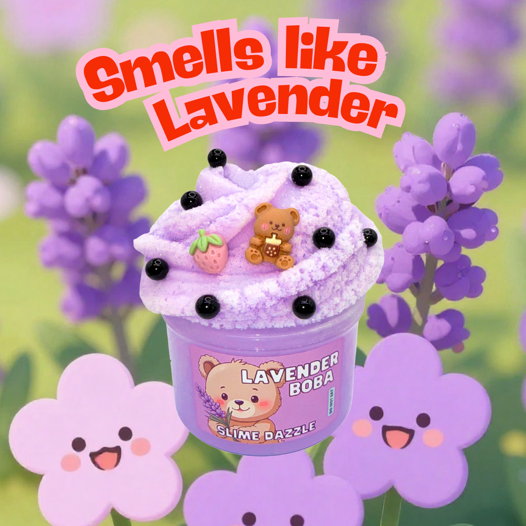 Lavender Bear Cloud Slime 8 Fl Oz Non Sticky Slime Beginner Friendly Made in USA Lavender Scented: 8 FL OZ