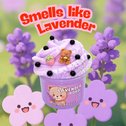 Lavender Bear Cloud Slime 8 Fl Oz Non Sticky Slime Beginner Friendly Made in USA Lavender Scented: 8 FL OZ