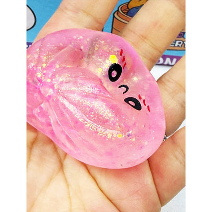 Mini Glitter Dumpling Squishy with Steamer