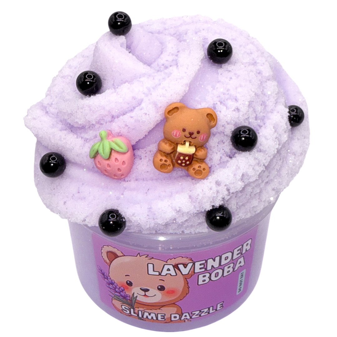 Lavender Bear Cloud Slime 8 Fl Oz Non Sticky Slime Beginner Friendly Made in USA Lavender Scented: 8 FL OZ
