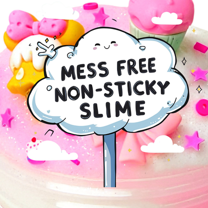 Happy Birthday Cloud Slime – Birthday Cake Scented Fluffy Slime – Pink & White Drizzle Slime – Soft Stretchy Scented Slime Gift: 8 Fl Oz