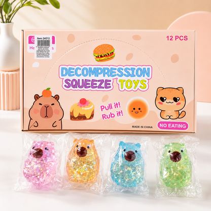 Glitter Capybara Squishy Fidget Toy for Stress Relief