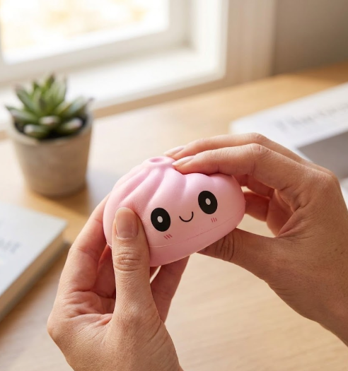 Dumpling Bun Squishy Fidget Toy for Stress Relief (Big Eye)