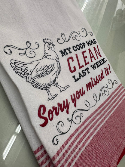 Clean Coop Embroidered Kitchen Towel