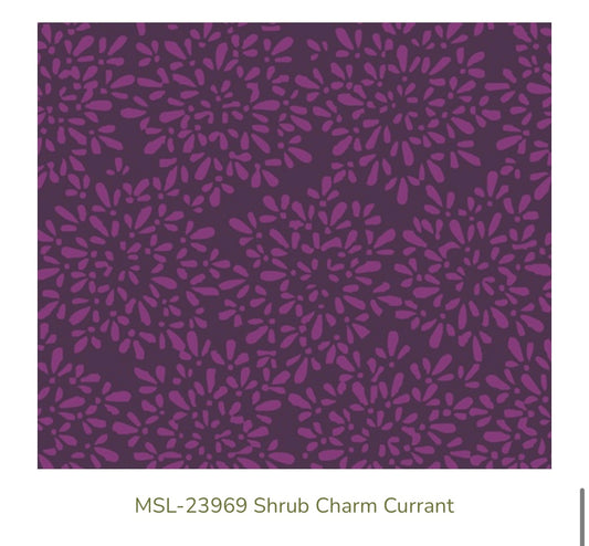 Art Gallery Fabrics – Shrub Charm Currant (MSL-23969) – Premium Cotton Fabric, Deep Plum Floral Blender price per half yard of fabric