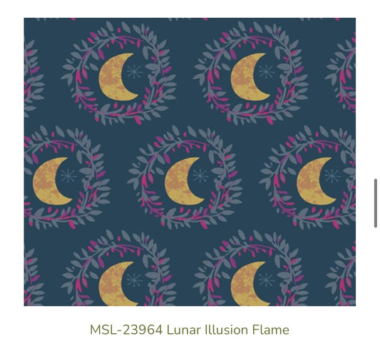 Art Gallery Fabrics – Lunar Illusion Flame (MSL-23964) – Moon & Floral Premium Cotton Fabric