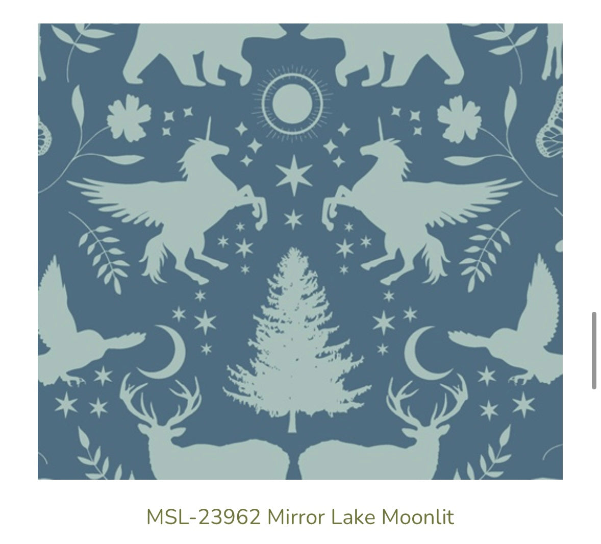 Art Gallery Fabrics – Mirror Lake Moonlit (MSL-23962) – Woodland Animal Premium Cotton Fabric