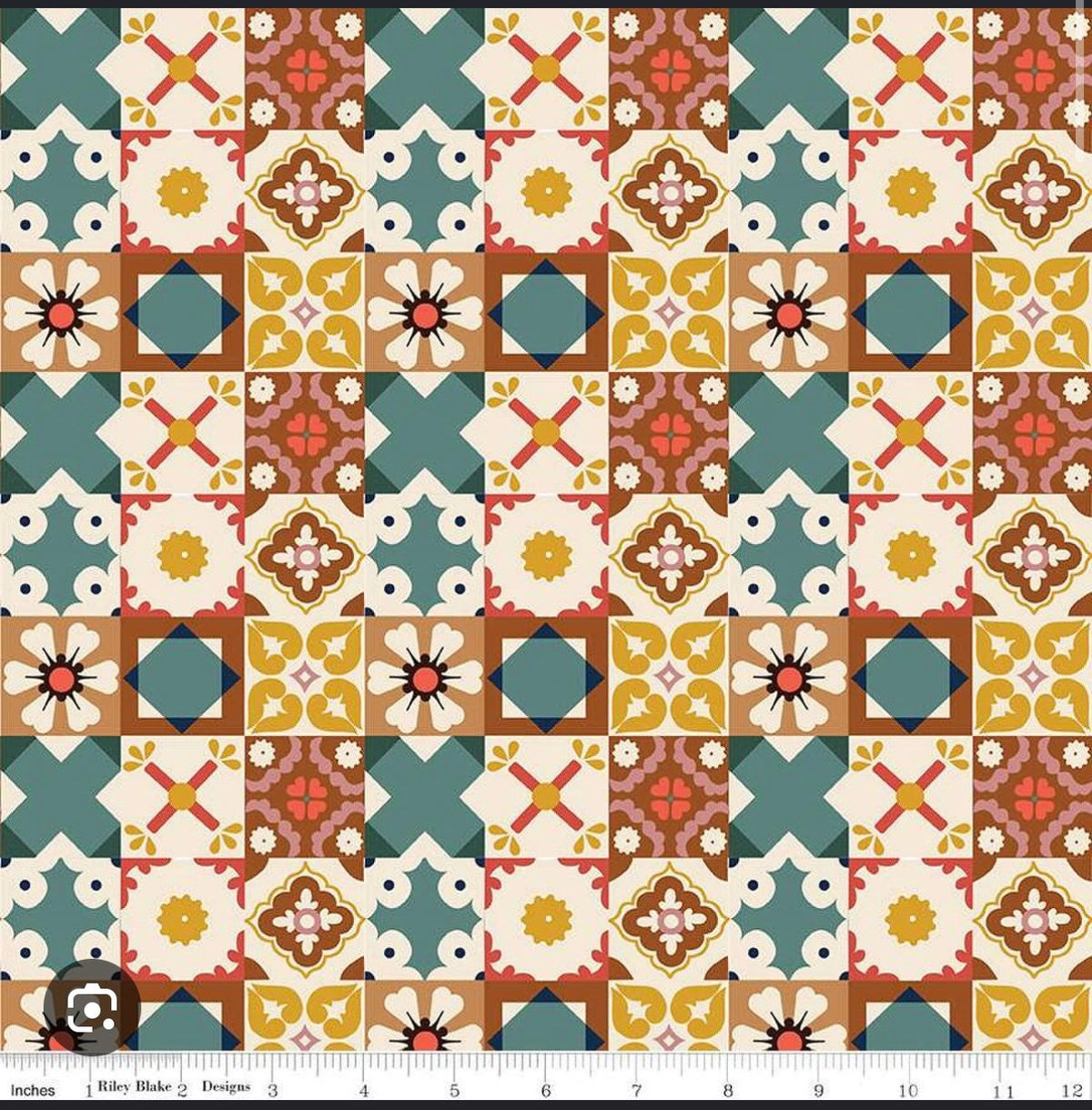 Riley Blake Wild Rose – Vintage Tile Fabric | Sold by the Half Yard