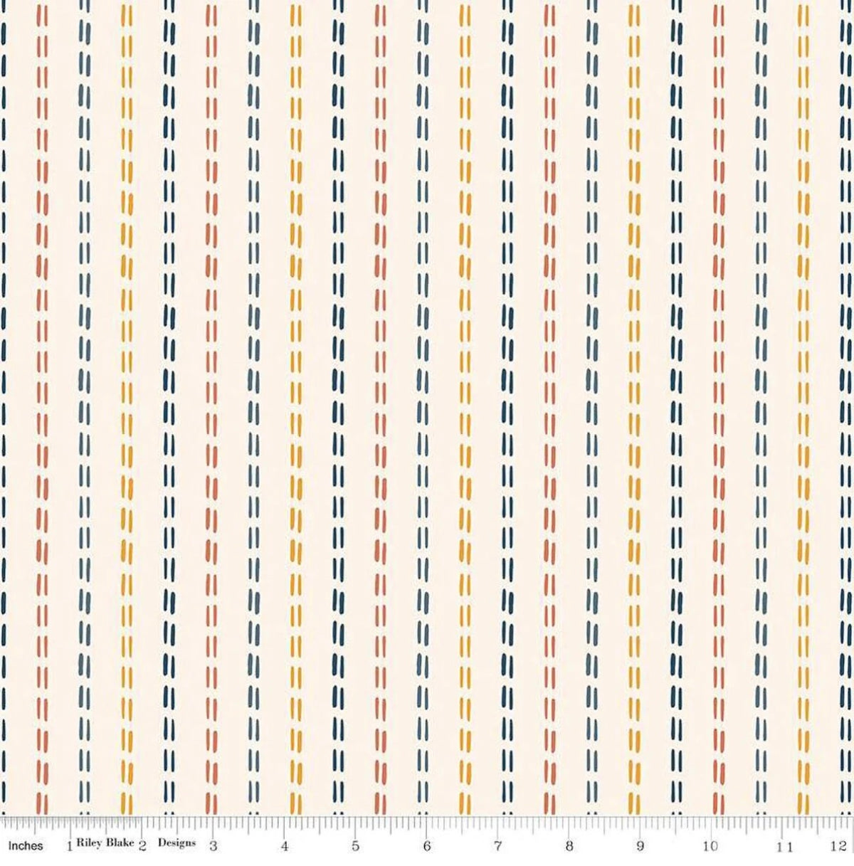 Santa Fe Stripes C13385 Cream - Riley Blake Designs - Stitched-Line Stripe Striped Southwest Southwestern - Quilting Cotton Fabric