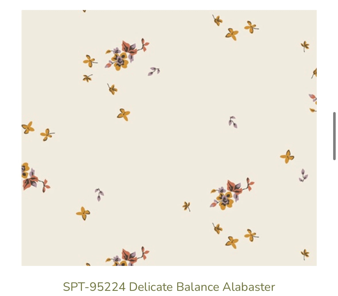 Art Gallery Fabrics – Delicate Balance Alabaster (SPT-95224) – Floral Scatter Premium Cotton Fabric