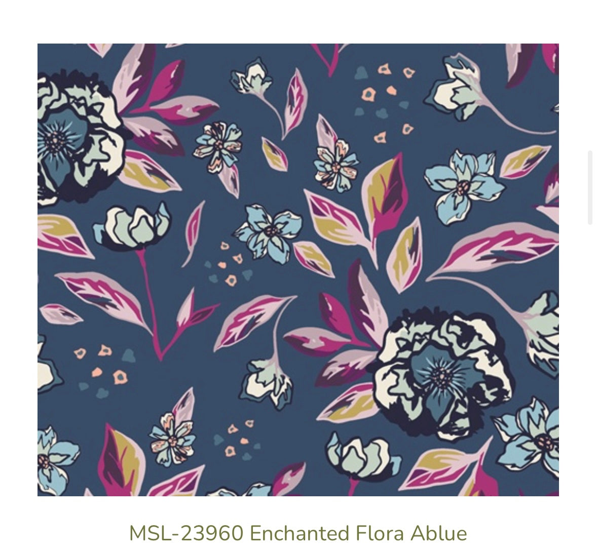 Art Gallery Fabrics – Enchanted Flora Ablue (MSL-23960) – Floral Premium Cotton Fabric