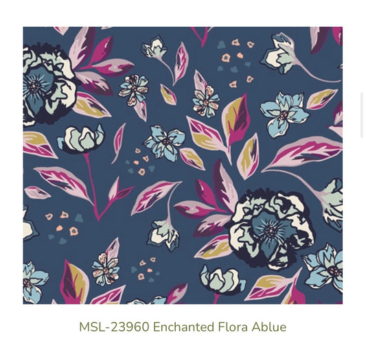 Art Gallery Fabrics – Enchanted Flora Ablue (MSL-23960) – Floral Premium Cotton Fabric