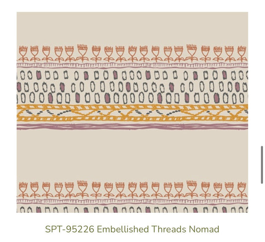 Art Gallery Fabrics – Embellished Threads Nomad (SPT-95226) – Border Stripe Premium Cotton Fabric