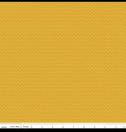 Riley Blake Yellow Steel Plate Texture Cotton Fabric by the Half Yard