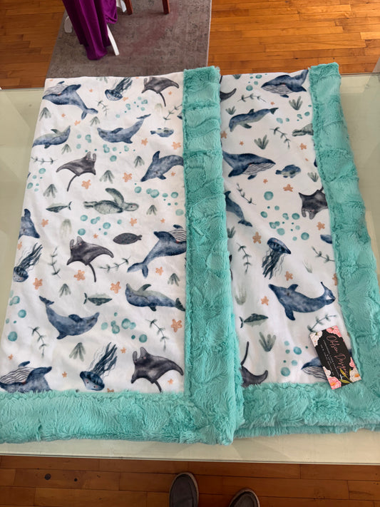 Ocean Friends Minky Blanket – 40” x 56”