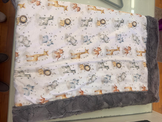 Safari Dreams Faux Fur & Minky Blanket | 40” x 56”