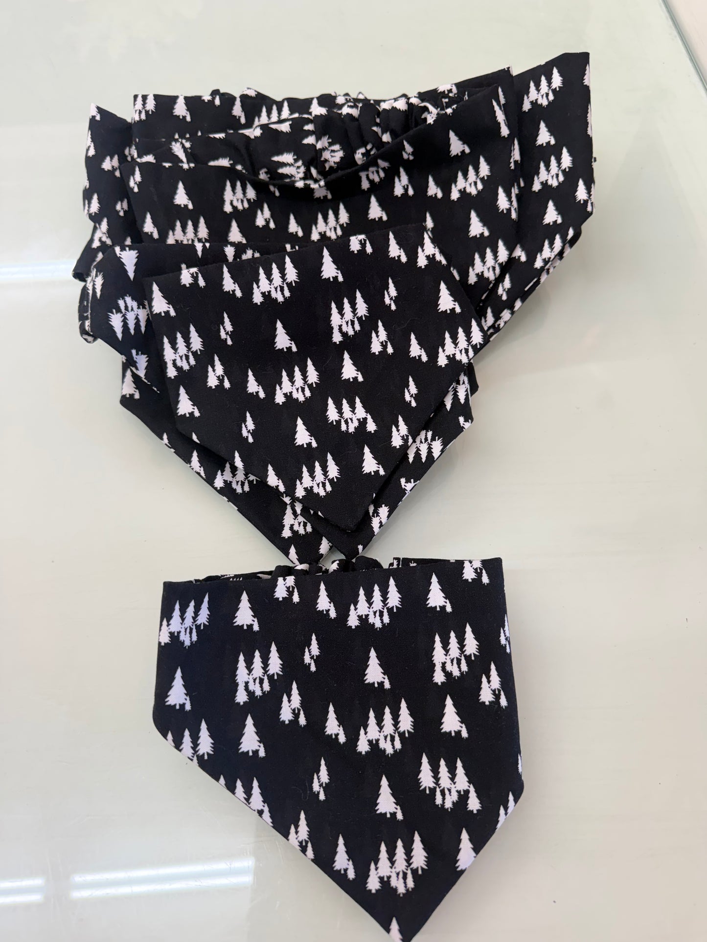 Black & White Evergreen Dog Scrunchie Bandana