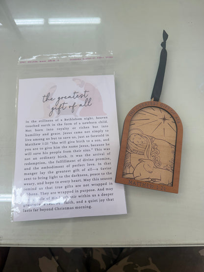 The Greatest Gift of All Nativity Ornament