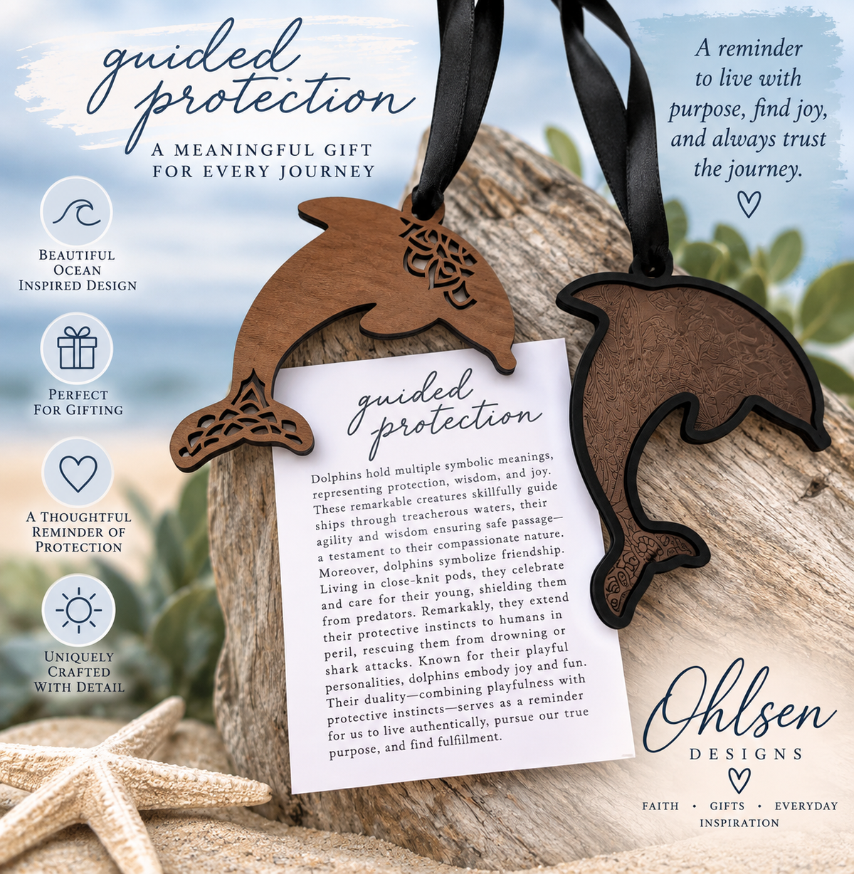 Guided Protection Dolphin Ornament