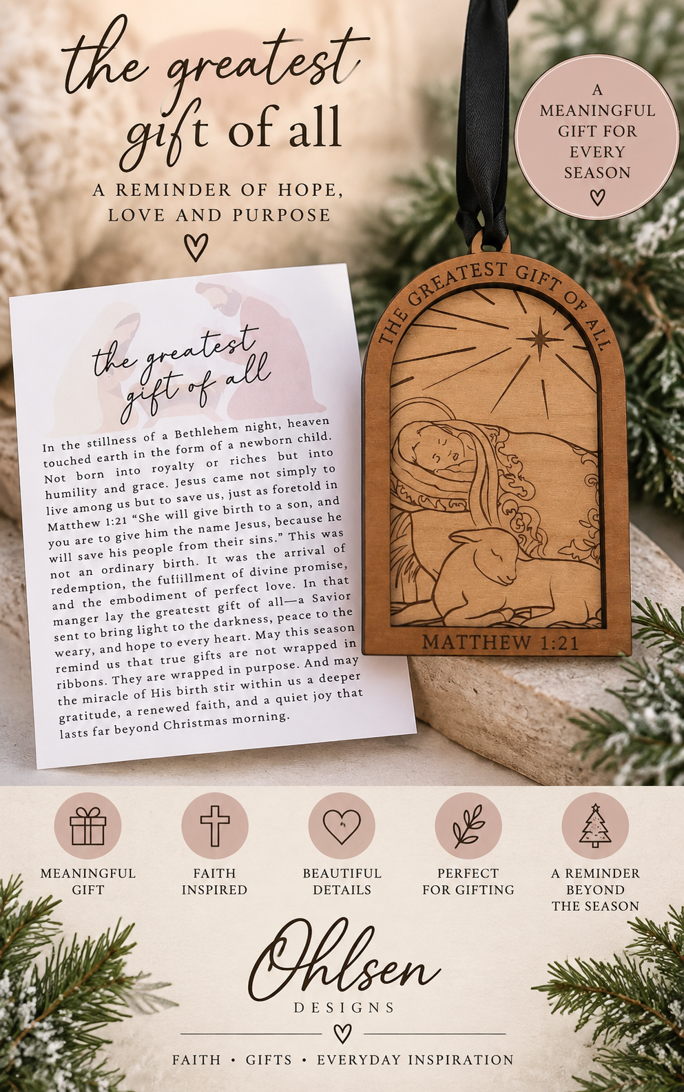 The Greatest Gift of All Nativity Ornament