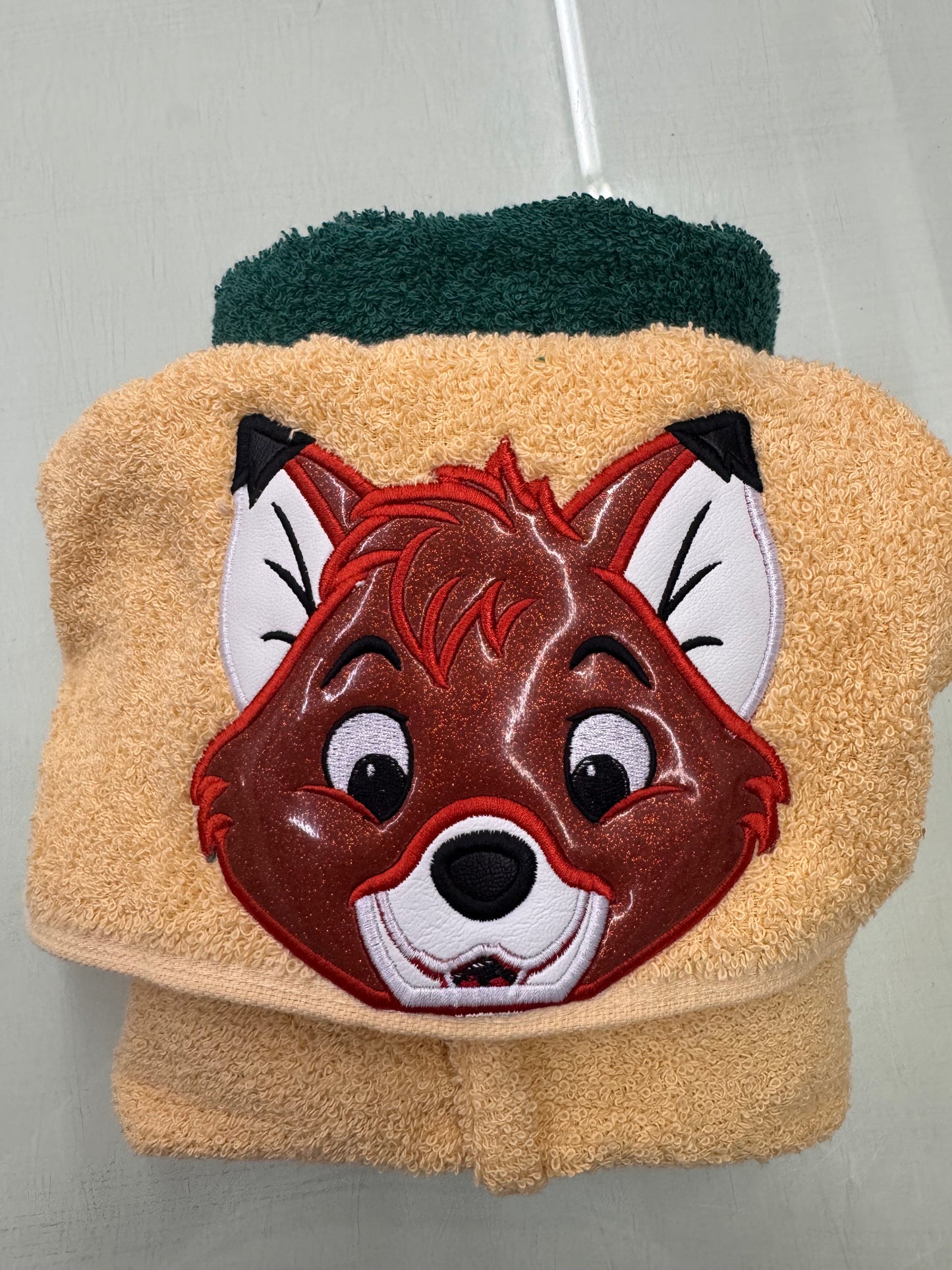 Full Size Hooded Bath Towel – Fox – Yellow and Teal