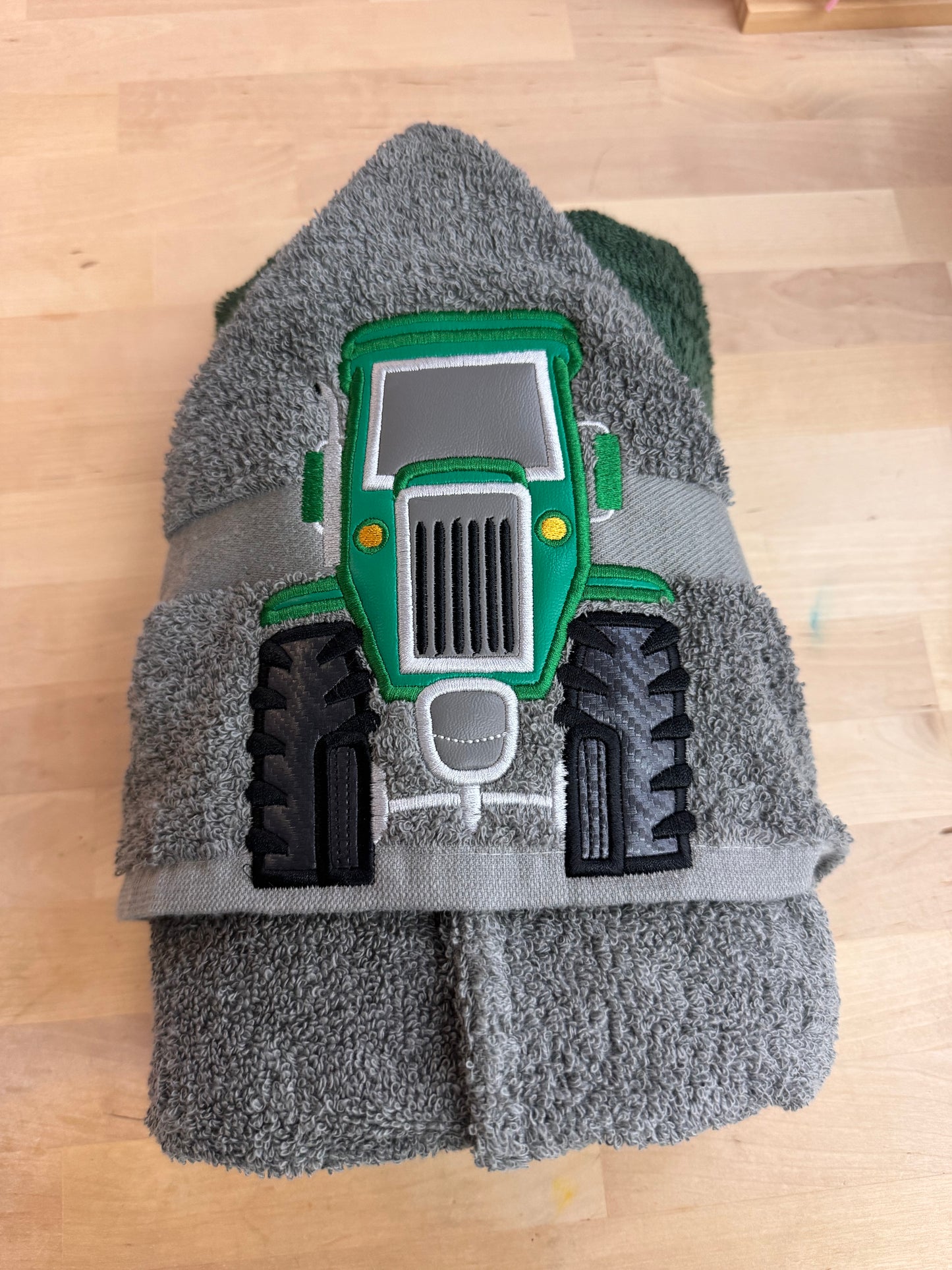 Tractor Hooded Bath Towel