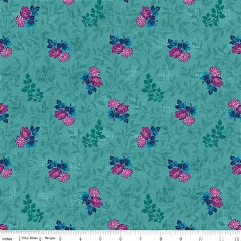 Brilliance Main Floral Teal C14220 by Riley Blake Designs