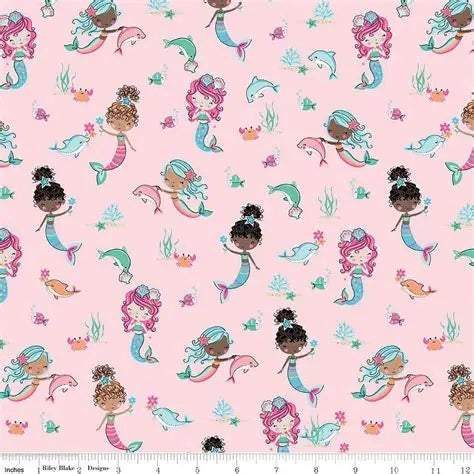 Mer-Mazing Pink C14192 by Riley Blake Designs
