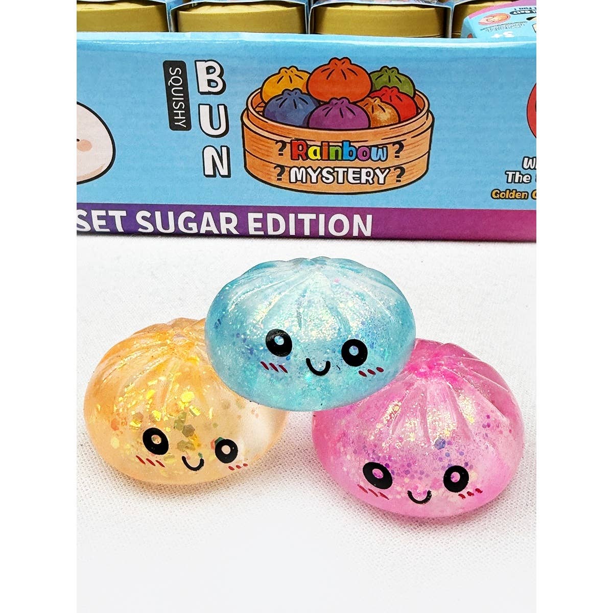 Mini Glitter Dumpling Squishy with Steamer