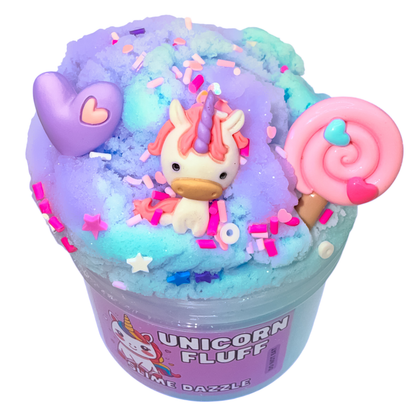 Unicorn Fluff 8 oz – Soft Cloud Slime with Cotton Candy Scent – Purple & Blue Beginner-Friendly, Non-Sticky Sensory Slime Made in USA: 8 FL OZ