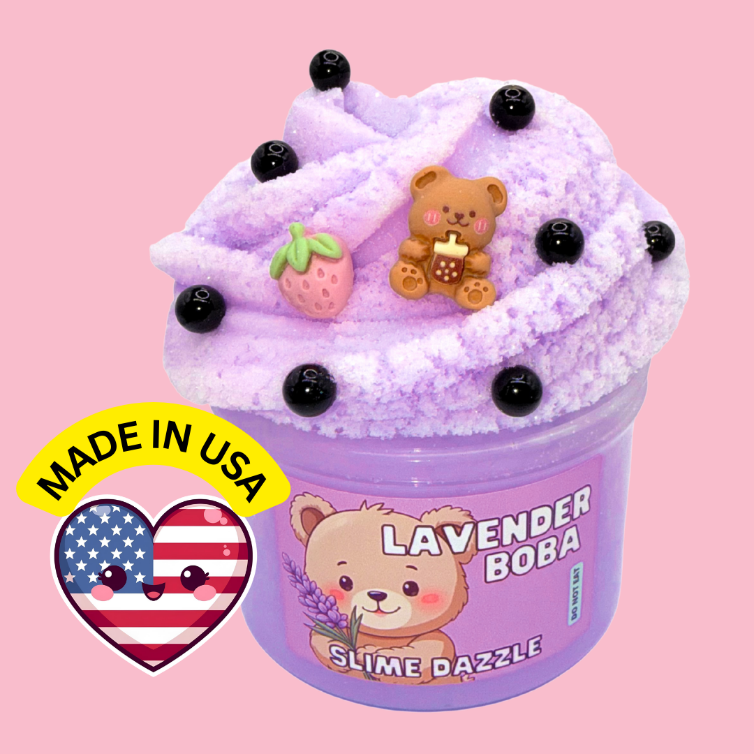 Lavender Bear Cloud Slime 8 Fl Oz Non Sticky Slime Beginner Friendly Made in USA Lavender Scented: 8 FL OZ