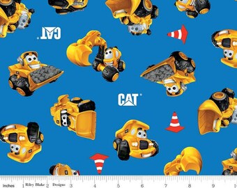 Riley Blake Cat Building Crew Blue