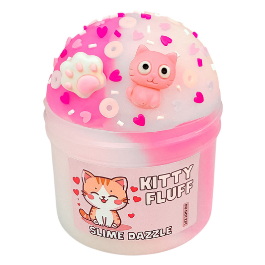 Slime Icee Kitty Fluff  8 Fl OZ Pink and White Made In USA Scented Beginner Friendly: 8 FL OZ