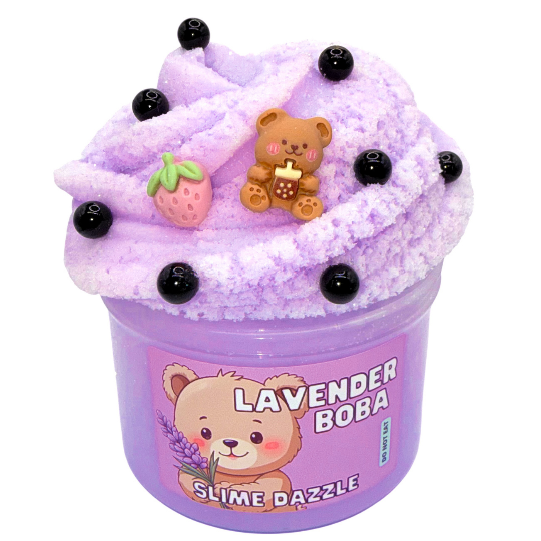 Lavender Bear Cloud Slime 8 Fl Oz Non Sticky Slime Beginner Friendly Made in USA Lavender Scented: 8 FL OZ