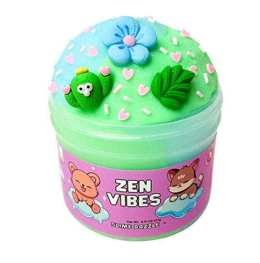 Zen Vibes Cloud Slime  Blue & Light Green | Fresh Calming Scent | Non-Sticky | 8 fl oz: 8 FL OZ