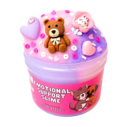 Emotional Support Cloud Slime 💕 Pink & Purple | Pink Sugar + Lavender Scented | Non-Sticky | 8 fl oz: 8 FL OZ
