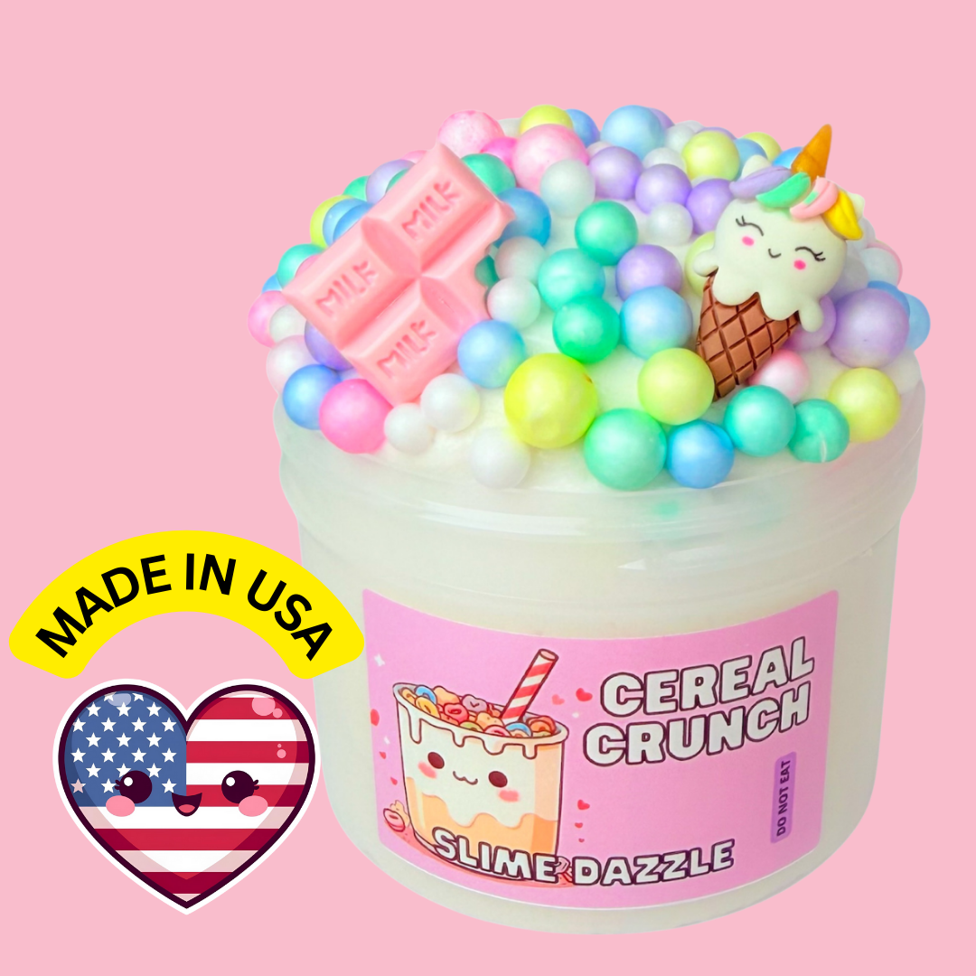 Cereal Crunch Slime 8 FL OZ ASMR Crunchy Floam Scented Made in USA Beginner Friendly