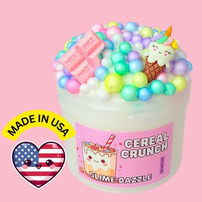 Cereal Crunch Slime 8 FL OZ ASMR Crunchy Floam Scented Made in USA Beginner Friendly