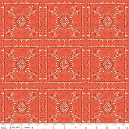Wild Rose Bandana Cayenne by RBD for Riley Blake Designs